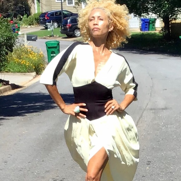 Vtg high waist harem jumpsuit dress disco romper S - Picture 5 of 9